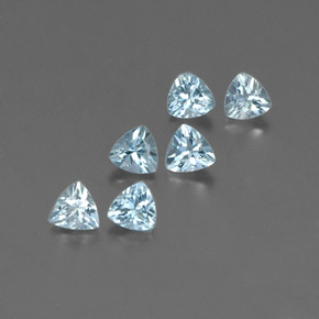 1.48 ct Blue Aquamarine Stone, Natural Aquamarine in Trillion Facet Shape for Sale