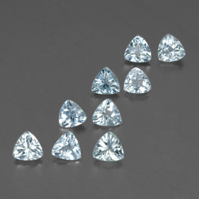 3.16 ct Blue Aquamarine Stone, Natural Aquamarine in Trillion Facet Shape for Sale