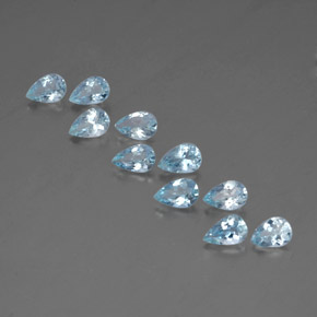 3.49 ct Blue Aquamarine Gemstone, Aquamarine Gem in Pear Facet Shape for Sale.