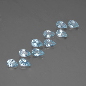 3.49 ct Blue Aquamarine Stone, Natural Aquamarine in Pear Facet Shape for Sale