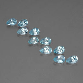 3.95 ct Blue Aquamarine Gemstone, Aquamarine Gem in Pear Facet Shape for Sale.