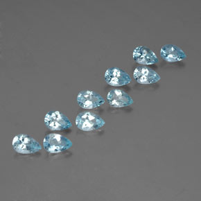 3.95 ct Blue Aquamarine Stone, Natural Aquamarine in Pear Facet Shape for Sale