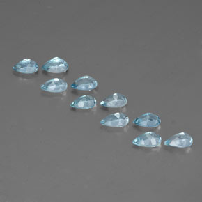 Aquamarine Gemstone in 6 x 4 mm (calibrated) Size for Sale, Aquamarine Stone in Light Blue Color