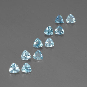 2.17 ct Blue Aquamarine Stone, Natural Aquamarine in Trillion Facet Shape for Sale