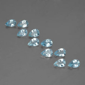 3.43 ct Blue Aquamarine Gemstone, Aquamarine Gem in Pear Facet Shape for Sale.