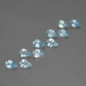 3.43 ct Blue Aquamarine Stone, Natural Aquamarine in Pear Facet Shape for Sale