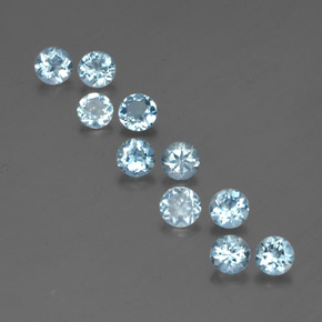 2.20 ct Blue Aquamarine Gemstone, Aquamarine Gem in Round Facet Shape for Sale.