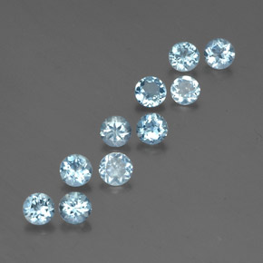 2.20 ct Blue Aquamarine Stone, Natural Aquamarine in Round Facet Shape for Sale