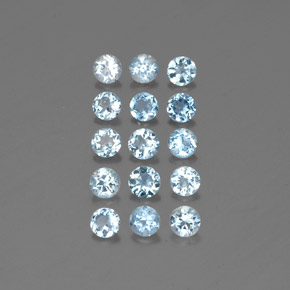 2.48 ct Blue Aquamarine Stone, Natural Aquamarine in Round Facet Shape for Sale
