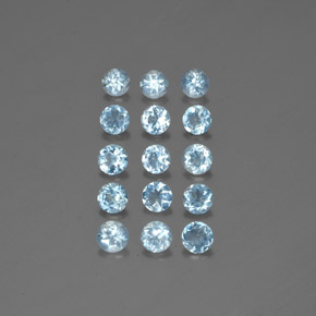 3.80 ct Blue Aquamarine Gemstone, Aquamarine Gem in Round Facet Shape for Sale.