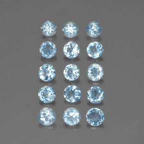 3.80 ct Blue Aquamarine Stone, Natural Aquamarine in Round Facet Shape for Sale