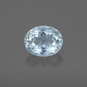 1.66 ct Blue Aquamarine Gemstone, Aquamarine Gem in Oval Facet Shape for Sale.