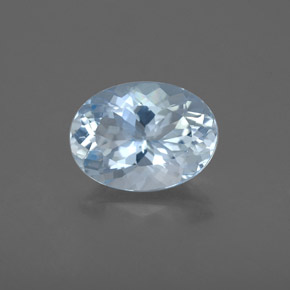 1.74 ct Blue Aquamarine Gemstone, Aquamarine Gem in Oval Facet Shape for Sale.