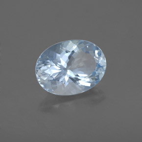 1.74 ct Blue Aquamarine Stone, Natural Aquamarine in Oval Facet Shape for Sale