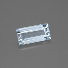 1.60 ct Blue Aquamarine Gemstone, Aquamarine Gem in Baguette Facet Shape for Sale.
