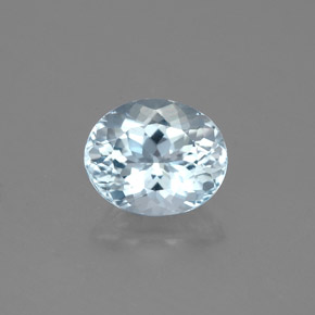 1.41 ct Blue Aquamarine Gemstone, Aquamarine Gem in Oval Facet Shape for Sale.