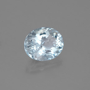 1.41 ct Blue Aquamarine Stone, Natural Aquamarine in Oval Facet Shape for Sale