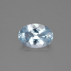1.16 ct Blue Aquamarine Gemstone, Aquamarine Gem in Oval Facet Shape for Sale.