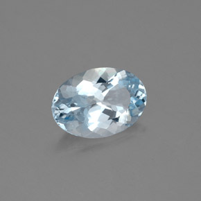 1.16 ct Blue Aquamarine Stone, Natural Aquamarine in Oval Facet Shape for Sale