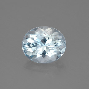 1.74 ct Blue Aquamarine Stone, Natural Aquamarine in Oval Facet Shape for Sale