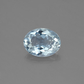 1.18 ct Blue Aquamarine Gemstone, Aquamarine Gem in Oval Facet Shape for Sale.