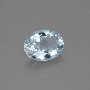 1.18 ct Blue Aquamarine Stone, Natural Aquamarine in Oval Facet Shape for Sale