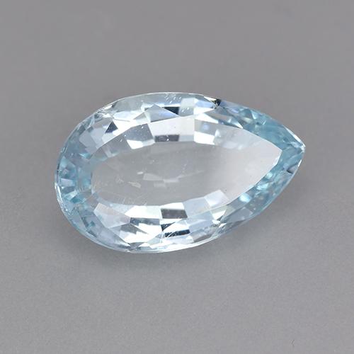 3.62 ct Blue Aquamarine Stone, Natural Aquamarine in Pear Facet Shape for Sale