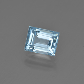 1.34 ct Blue Aquamarine Stone, Natural Aquamarine in Baguette Facet Shape for Sale