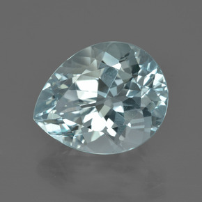 7.46 ct Blue Aquamarine Stone, Natural Aquamarine in Pear Facet Shape for Sale