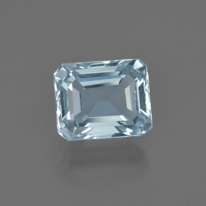 Blue Aquamarine 1.9 Carat Octagon / Emerald Cut from India Gemstone