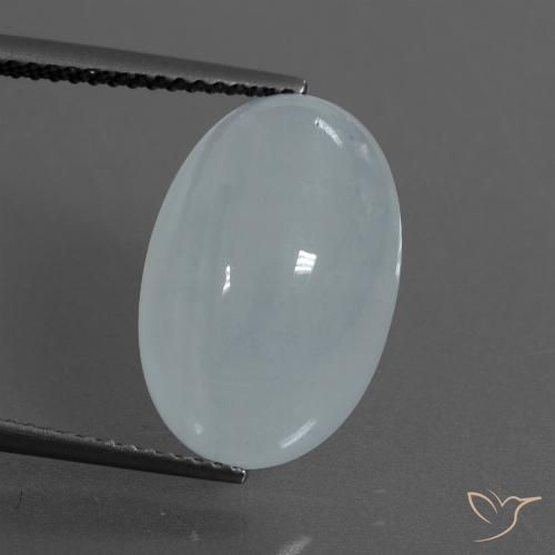 Acquamarina blu da 9,28 ct, cabochon ovale da 16,5 x 10,8 mm del Madagascar, Photo A