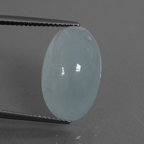 9.92 ct Blue Aquamarine Gemstone, Aquamarine Gem in Oval Cabochon Shape for Sale.