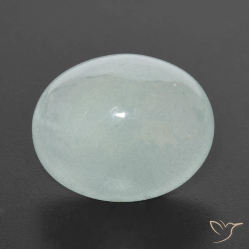 9.16 ct Green Aquamarine Stone, Natural Aquamarine in Oval Cabochon Shape for Sale