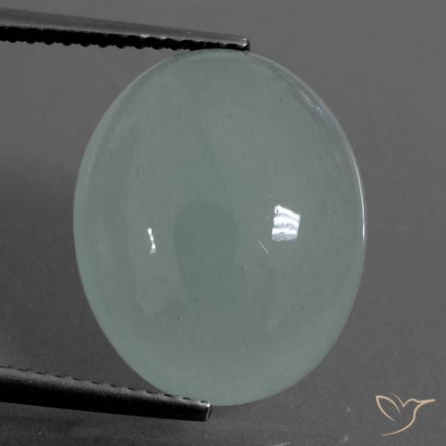 Acquamarina blu da 9,43 ct, cabochon ovale da 16,9 x 13,5 mm del Madagascar, Photo A