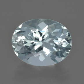 Light Aqua Blue Aquamarin Edelstein - 5.7ct Oval facettiert (ID: 415528)