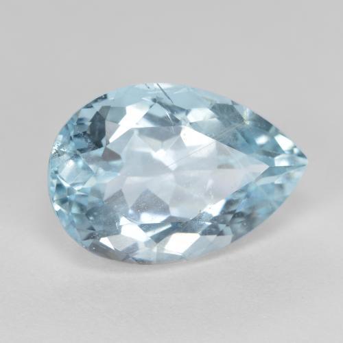 Light Aqua Blue Aquamarine Gem - 4.8ct Pear Facet (ID: 415761)