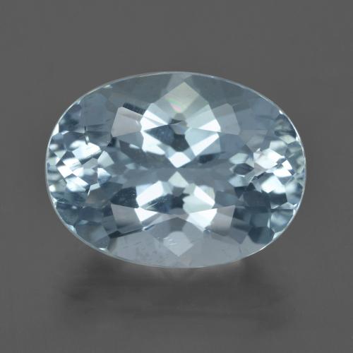 Light Sky Blue Aquamarine Gem - 6.1ct Oval Facet (ID: 415762)