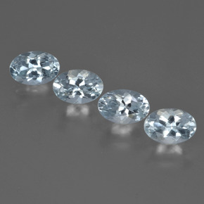 hellblau Aquamarin Edelstein - 0.5ct Oval facettiert (ID: 418734)