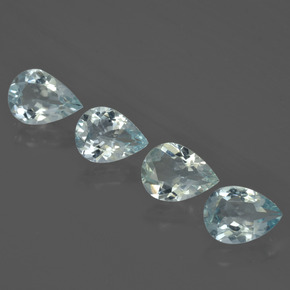 3.26 ctw Blue Aquamarine Gemstones, Aquamarine Gems in Pear Facet Shape for Sale.
