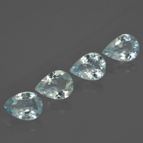 3.26 ctw Blue Aquamarine Stones, Natural Aquamarine in Pear Facet Shape for Sale