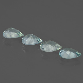 Aquamarine Gemstones in 8 x 6 mm (calibrated) Size for Sale, Aquamarine Stones in Light Aqua Blue Color