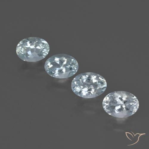 3.09 ct Blue Aquamarine, 7 x 5.1 mm Oval Cut From India, Photo A