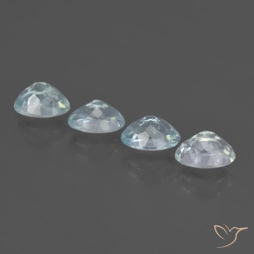 Aquamarine Gemstones in 7 x 5 mm (calibrated) Size for Sale, Aquamarine Stones in Very Light Blue Color
