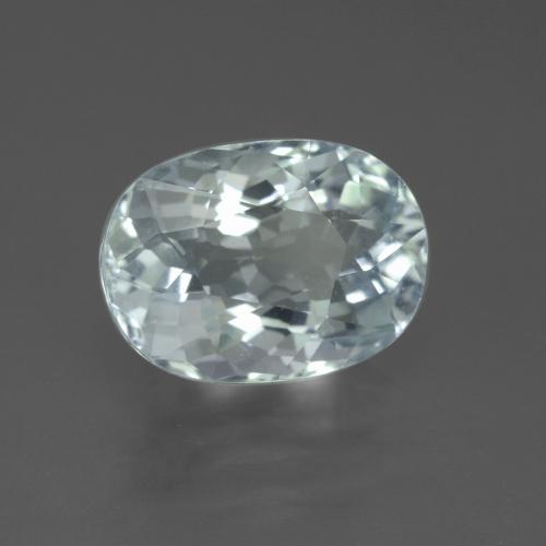 3.10 ct Blue Aquamarine Stone, Natural Aquamarine in Oval Facet Shape for Sale