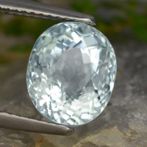 4.23 ct Blue Aquamarine Stone, Natural Aquamarine in Oval Portuguese-Cut Shape for Sale