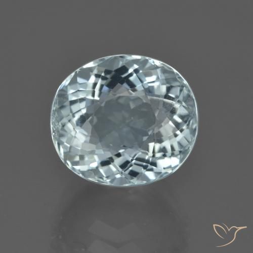 5.42ct Natural Light Greenish Blue Aquamarine, Oval, VS
