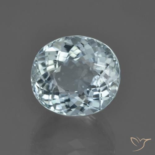 5.42 ct Blue Aquamarine Stone, Natural Aquamarine in Oval Portuguese-Cut Shape for Sale