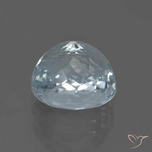 Aquamarine Gemstone in 10.9 x 9.8 mm Size for Sale, Aquamarine Stone in Light Greenish Blue Color