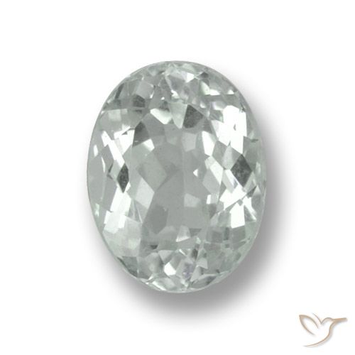 2.13ct Oval Facet White Aquamarine from Madagascar, Dimension 9.2 x 6.6mm, Natural untreated Gemstone, VS Clarity, 1 piece Aquamarine in Very Light Greenish White Color, Mohs Hardness of 7.5 - 8 suitable for daily wear jewelry, Stone of Communication, Photo A