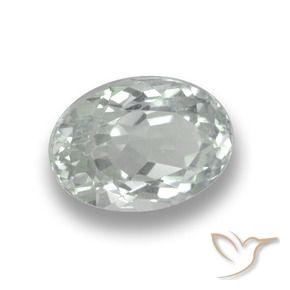 2.13 ct White Aquamarine Stone, Natural Aquamarine in Oval Facet Shape for Sale